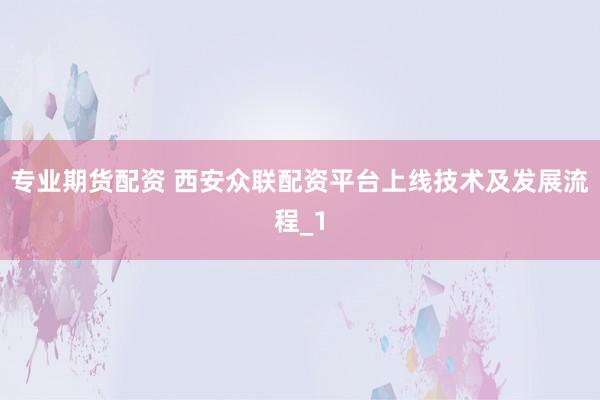 专业期货配资 西安众联配资平台上线技术及发展流程_1