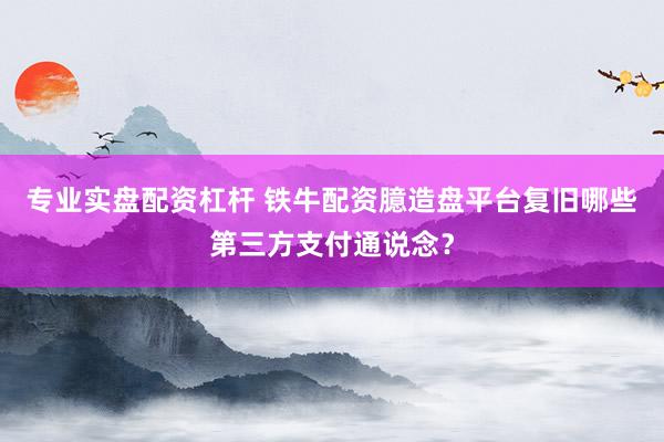 专业实盘配资杠杆 铁牛配资臆造盘平台复旧哪些第三方支付通说念？